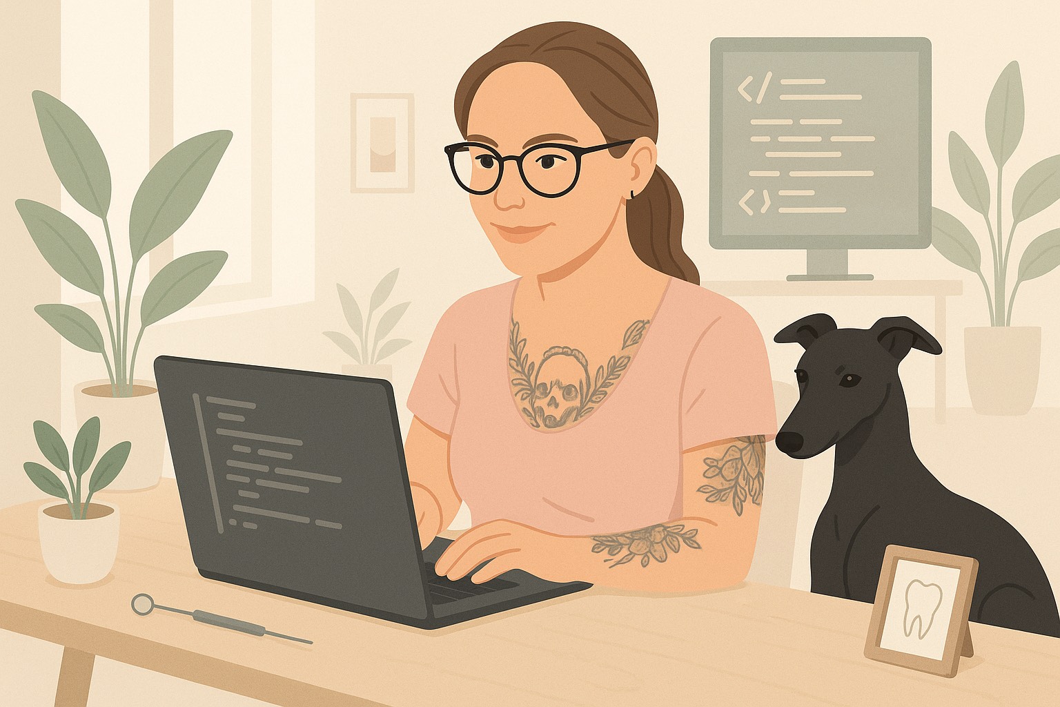 a picture of me coding